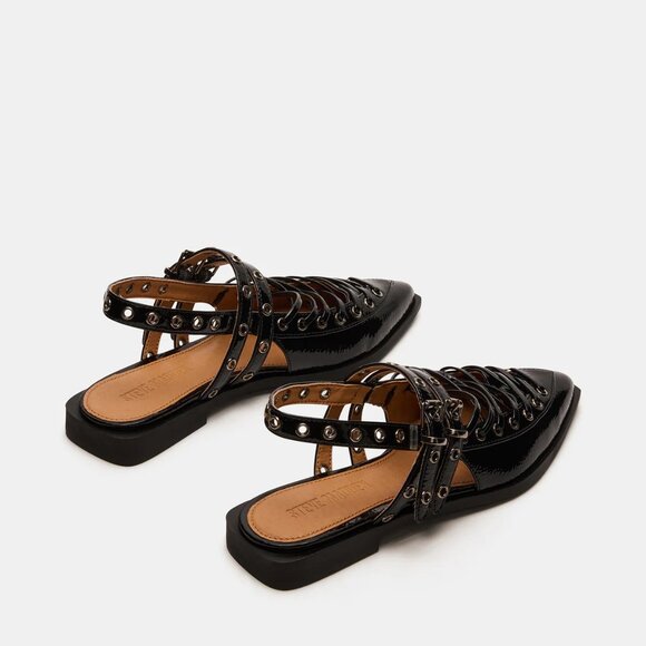 NEW STEVE MADDEN Galanto Lace Up Slingback Flats in black for women 725 3j7 - Picture 4 of 11